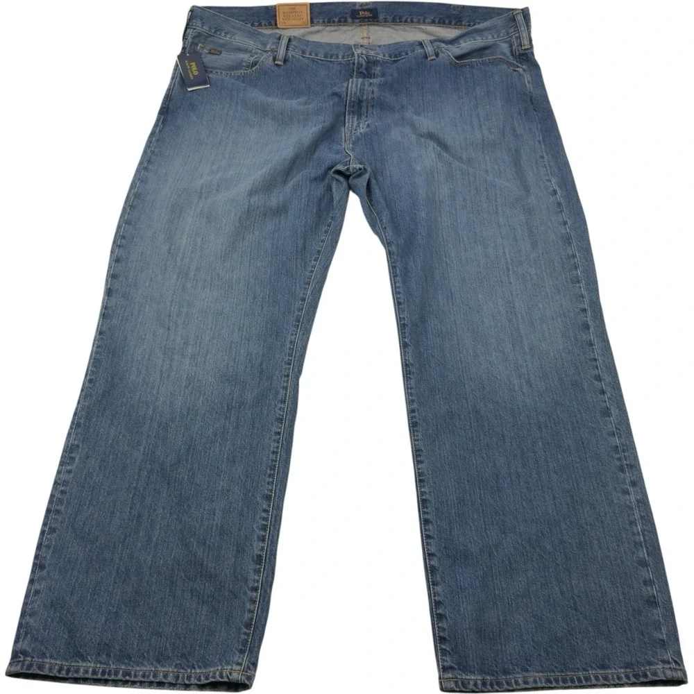 Polo Ralph Lauren Blue The Hampton Relaxed Straight‎ 5-Pocket Jeans 50x32 NWT